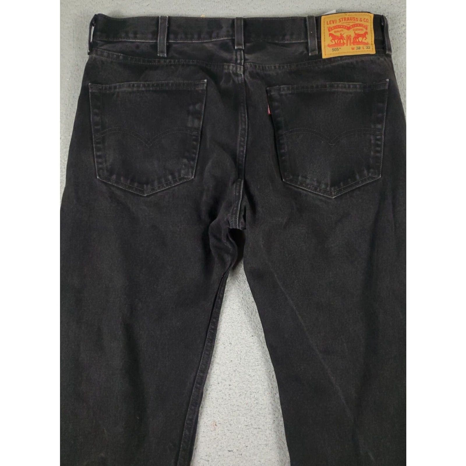 Levi's Levis 505 Straight Leg Jeans Mens 38x30 Black Cotton Size US 38 / EU 54 - 7 Thumbnail