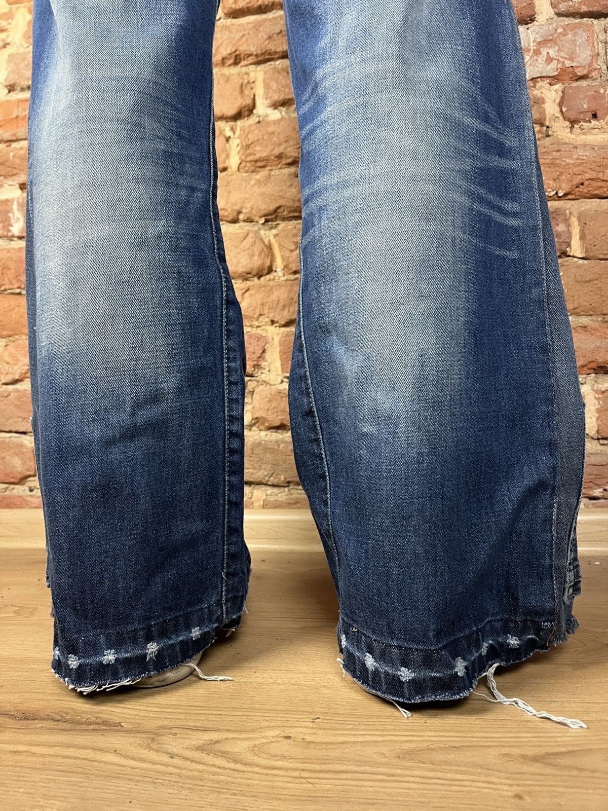 Handmade Reworked custom handmade jeans pants flared distressed style Size US 31 - 7 Thumbnail