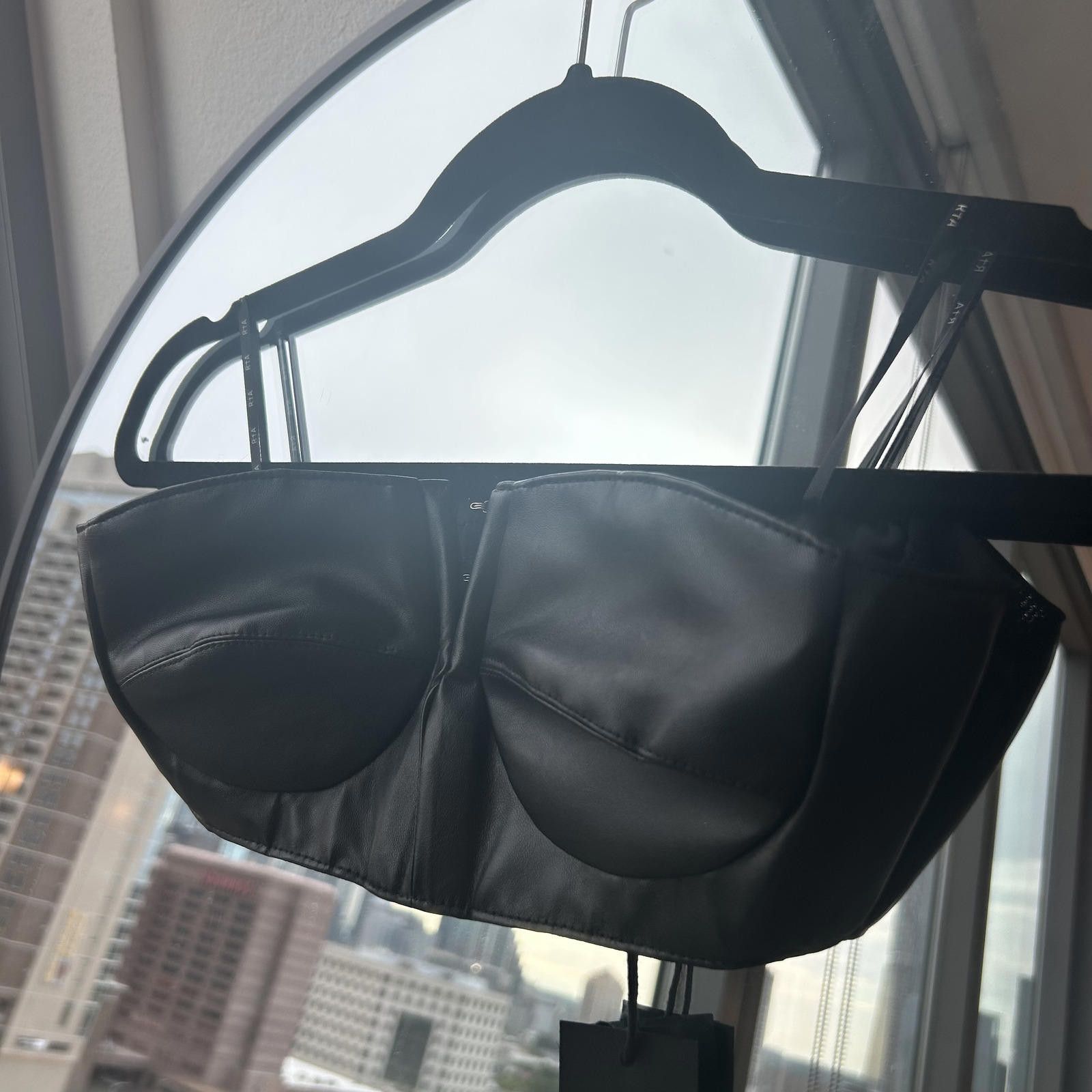 Rta RTA Black Leather Noa Bustier Top Size XS / US 0-2 / IT 36-38 - 2 Thumbnail