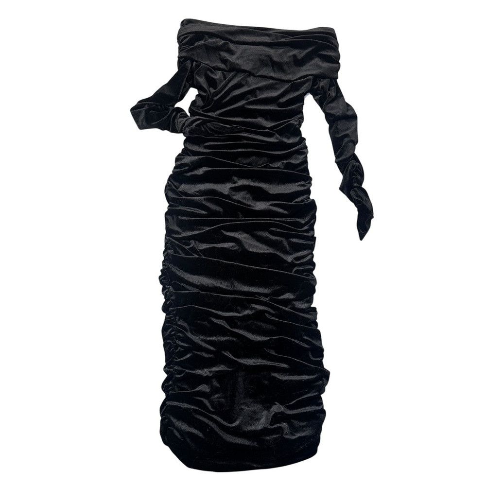 Ronny Kobo NWT New Ronny Kobo Varonica Off-the Shoulder Black Velvet D Size L / US 10 / IT 46 - 3 Thumbnail