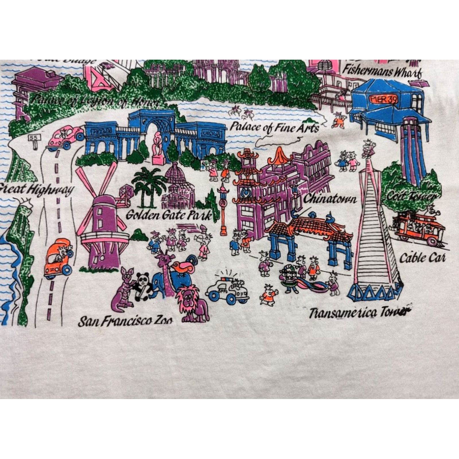 Vintage VINTAGE San Francisco white shirt Mens XL 1990s Cotton Short Sleeve USA Size US XL / EU 56 / 4 - 5 Thumbnail