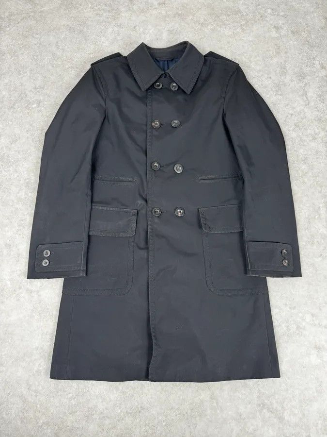 Gucci 2000s Gucci Black Dark Officer Buttoned Trench Coat by Tom Ford Size US M / EU 48-50 / 2 - 1 Thumbnail