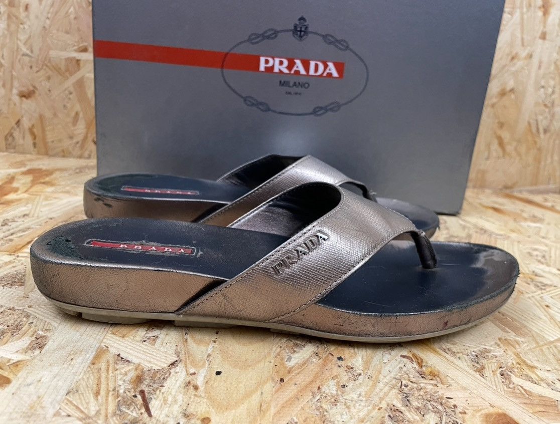 Prada Prada sandals size 39 silver Size US 9 / IT 39 - 3 Thumbnail