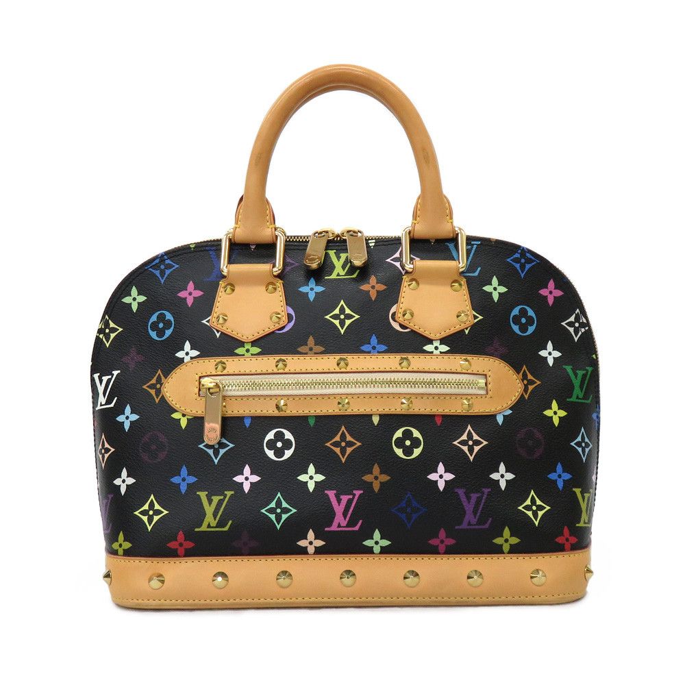 image of Louis Vuitton Alma Monogram Multicolor Handbag Noir Black, Women's