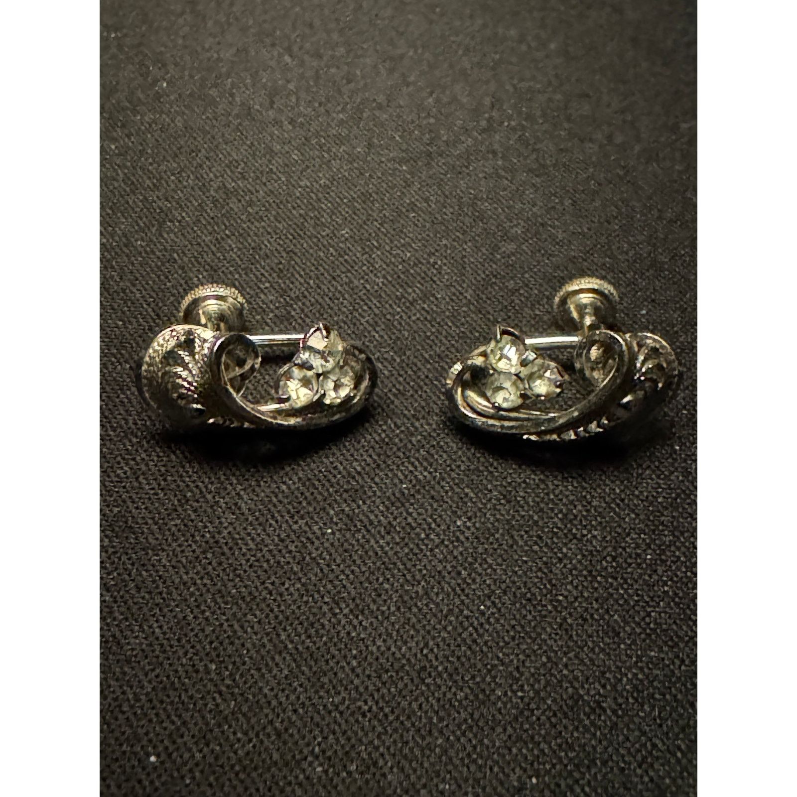 Other Vintage Am Lee Sterling Filigree Rhinestone Earrings Size ONE SIZE - 3 Thumbnail