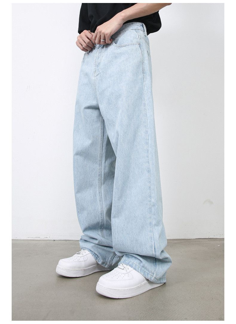 Japanese Brand × Jean Retro light blue straight men's loose washed all-match jeans Size US 34 / EU 50 - 4 Thumbnail