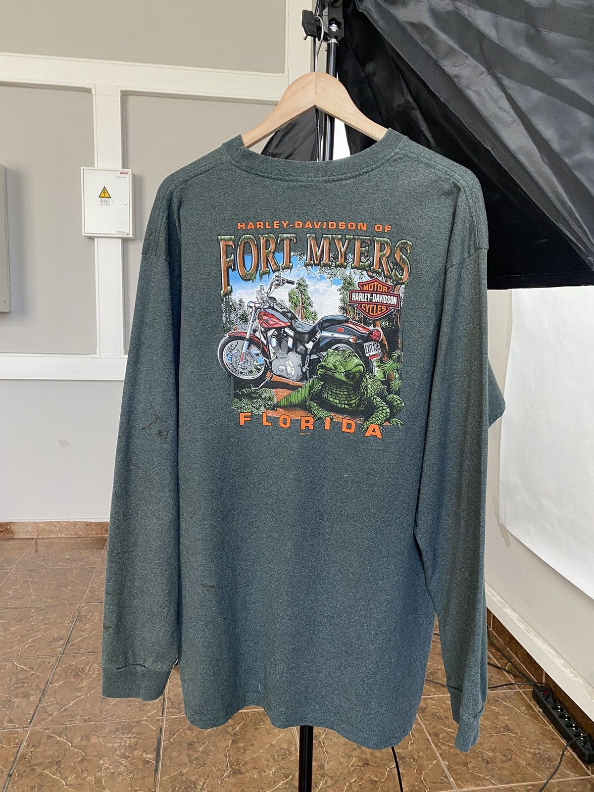 Harley Davidson 🇺🇸 Vintage 2003 Harley Davidson Florida Choppers long Sle Size US XL / EU 56 / 4 - 1 Thumbnail