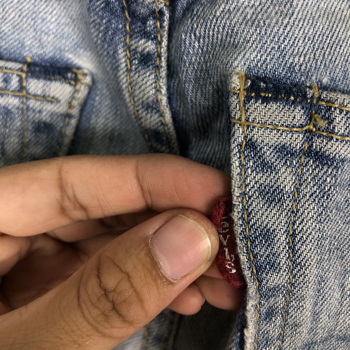 Levi's Made & Crafted 🔥RARE DISTRESSED DENIM JEAN SELVEDGES LEVI’S LEATHER PATCH Size US 29 - 14 Thumbnail
