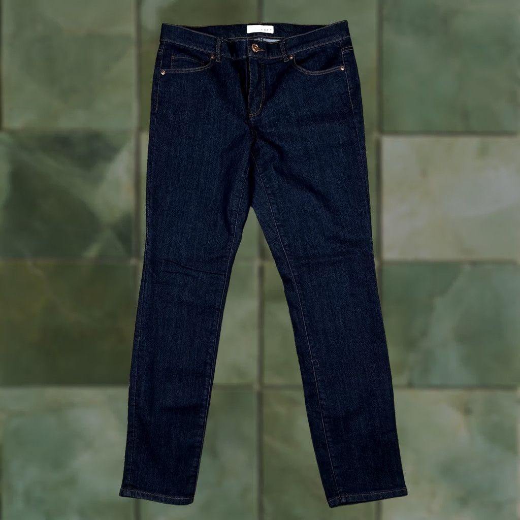 Ann Taylor NWT Ann Taylor Loft Blue Denim Modern Skinny Jeans Women's Size 8 Mea 33x28 Slim Stretch 5-Pocket Denim Jeans Womens Size 30" / US 8 / IT 44 - 1 Thumbnail
