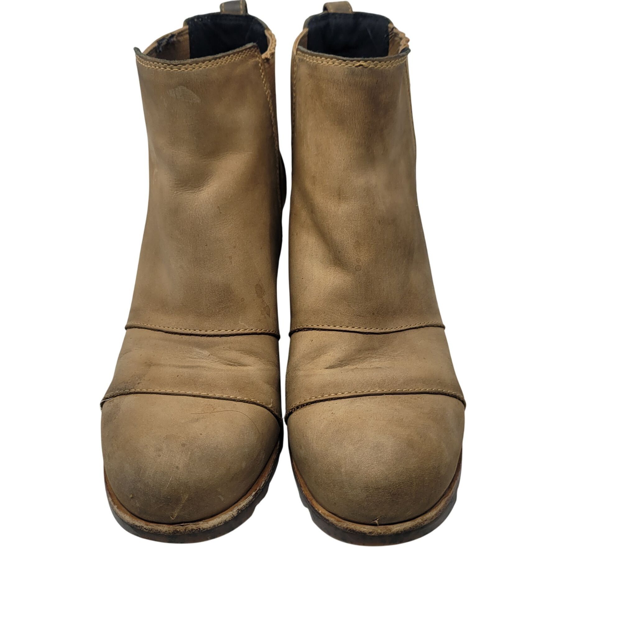 SOREL Sorel Womens Leather Lea Wedge Booties Elk Curry Sz 9.5 Mad Size US 9.5 / IT 39.5 - 2 Thumbnail