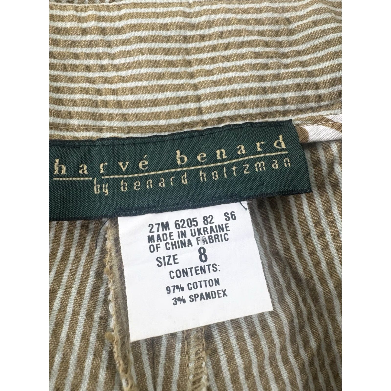 Vintage Harve Benard Women’s Seersucker Dress Pants Size 8 White/Gold City Preppy Fall Winter Straight Fit Size 30" / US 8 / IT 44 - 7 Thumbnail