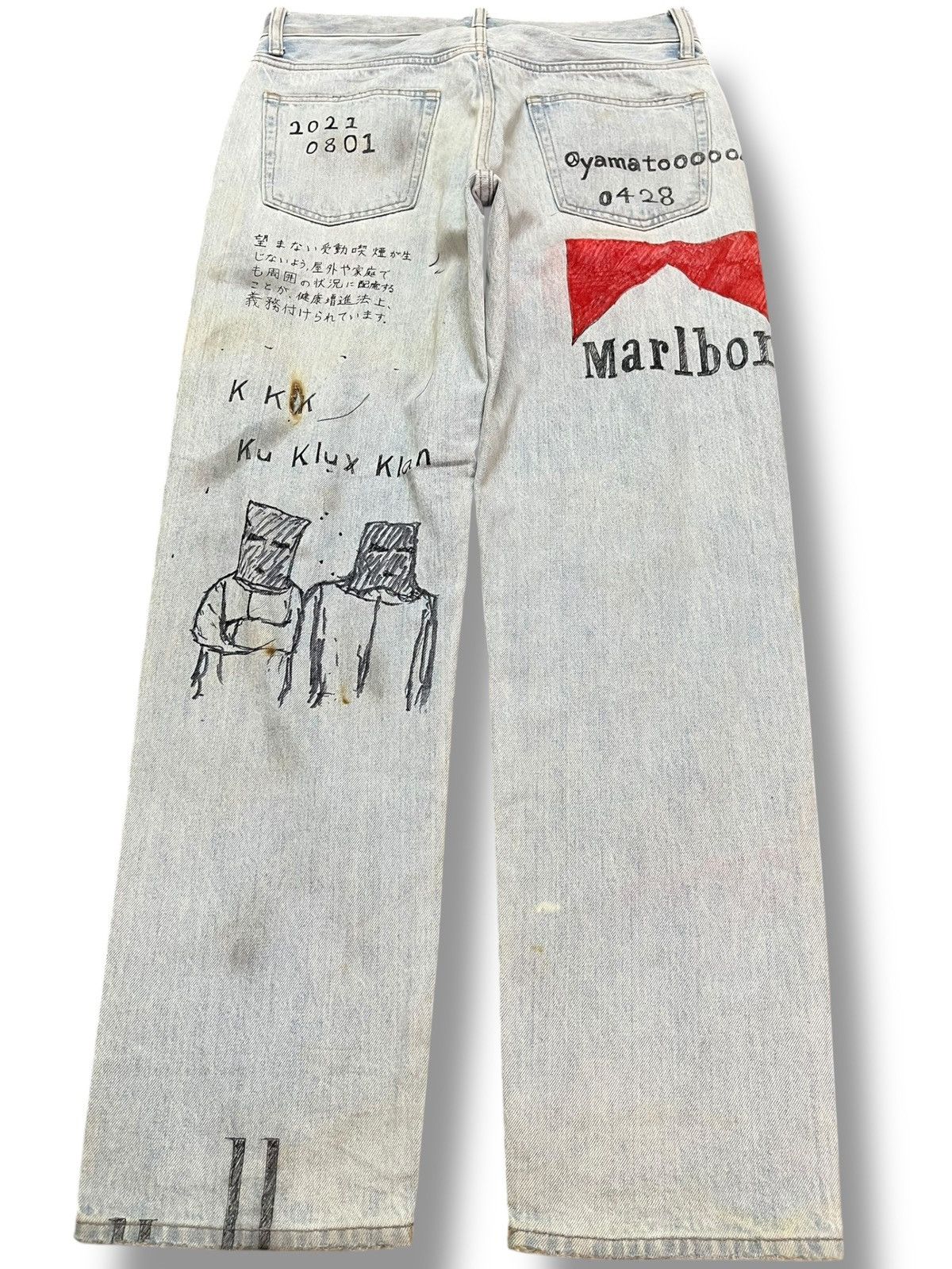 Uniqlo Vintage Uniqlo Sketch Artwork Denim Size US 31 - 5 Thumbnail