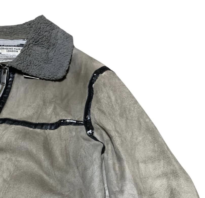Katharine Hamnett London Vintage Katharine Hamnett London B3 Shearling Jacket Trashed Size US L / EU 52-54 / 3 - 8 Thumbnail