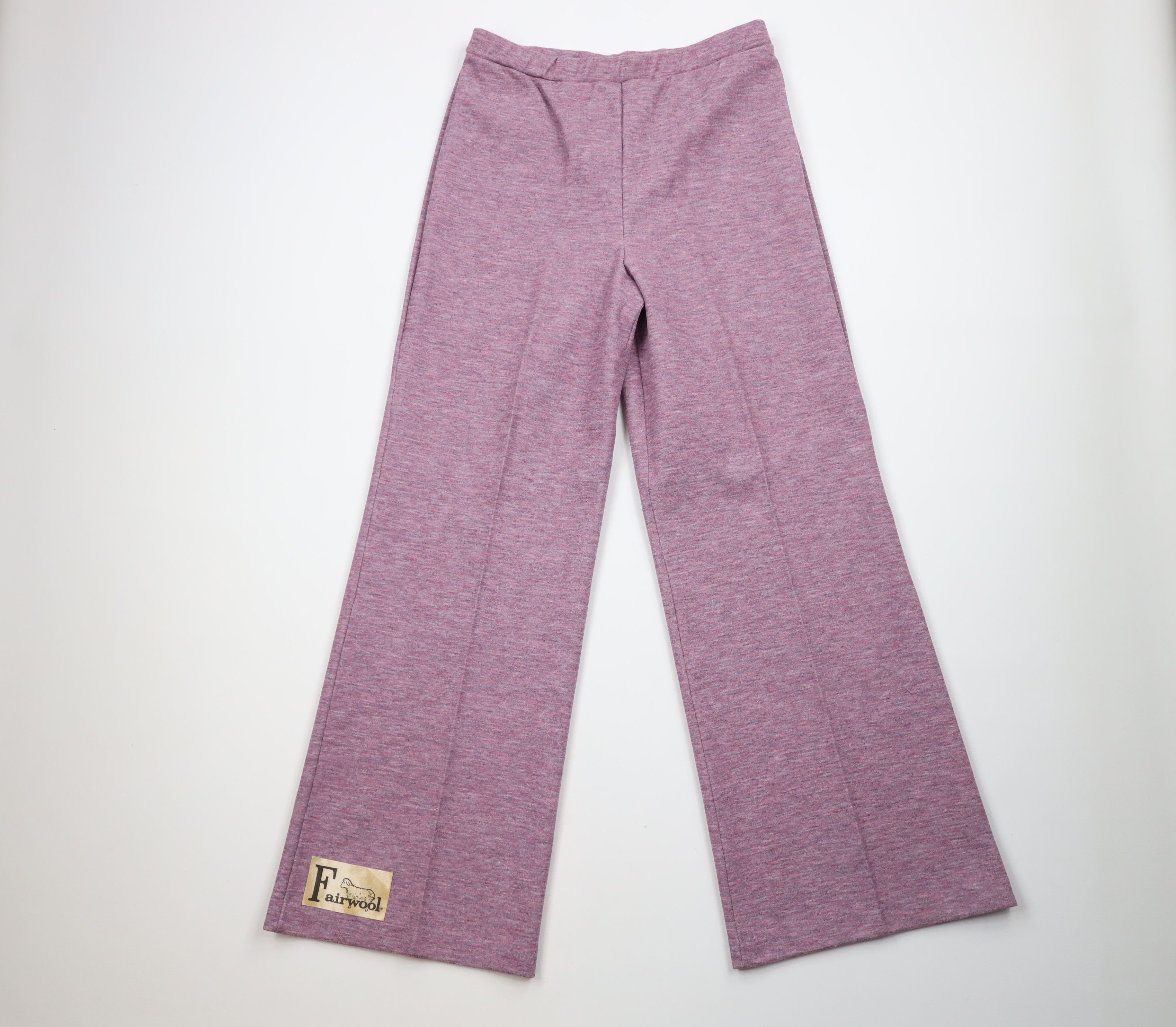 image of Deadstock Vintage 70's Streetwear Knit Bell Bottoms Pants Usa in Purple, Women's (Size 36)