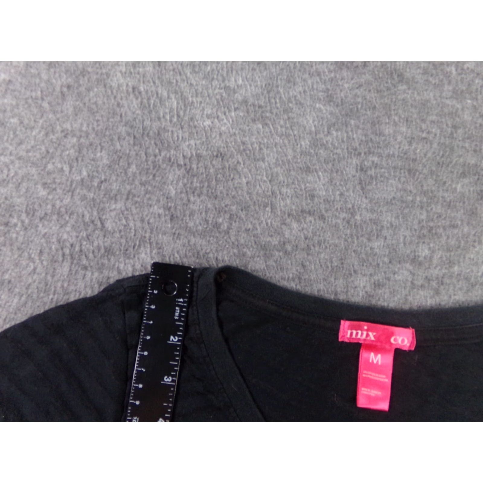 CO VINTAGE Mix Women's T-Shirt Casual Solid Black Short Sleeve Scoop Neck Cotton Blend 90s Classic Preppy Womens Size M / US 6-8 / IT 42-44 - 4 Thumbnail