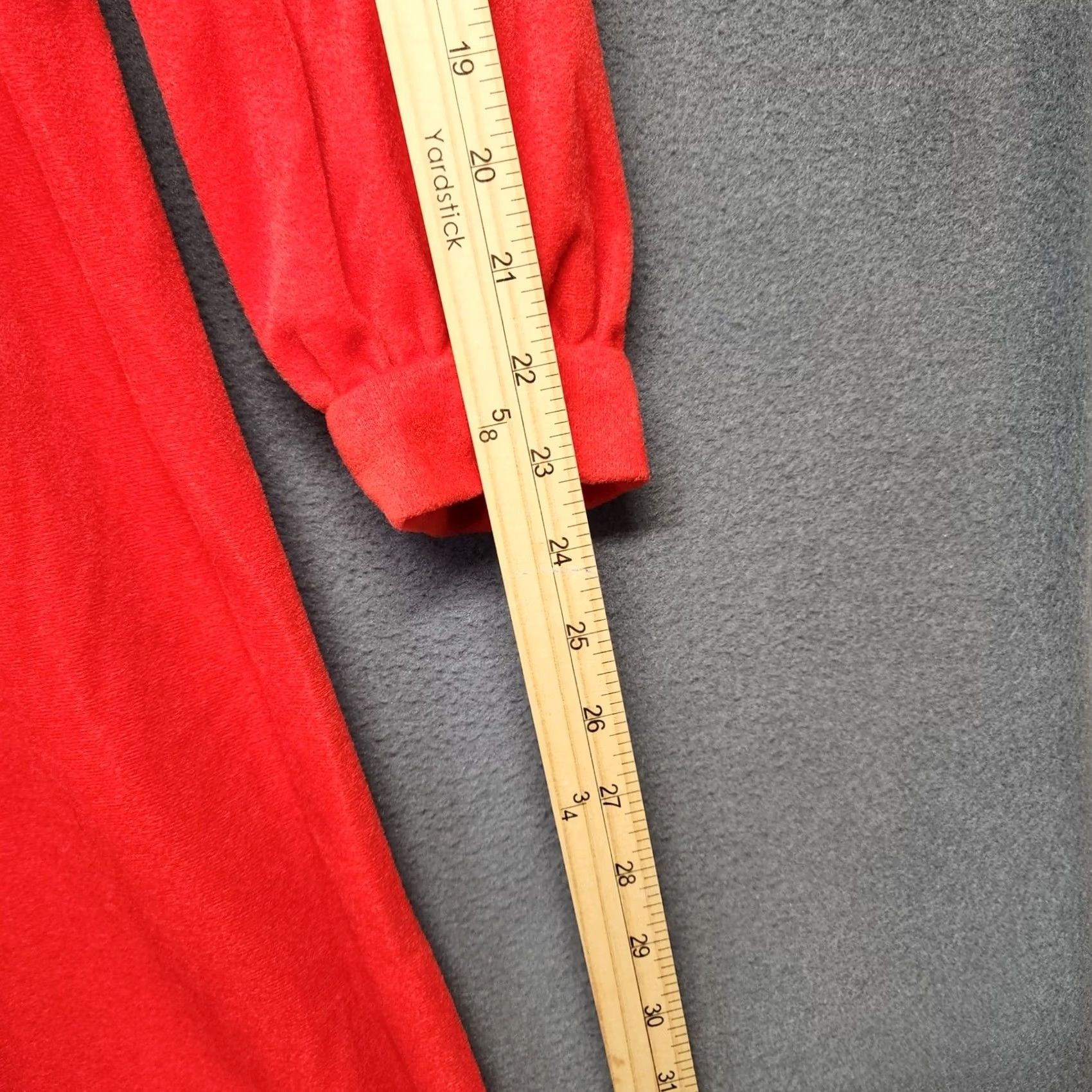 Vintage VINTAGE Red Prairie Dress Maxi High Neck Long Sleeve Womens Small Handmade Cottagecore 70s Size S / US 4 / IT 40 - 4 Thumbnail
