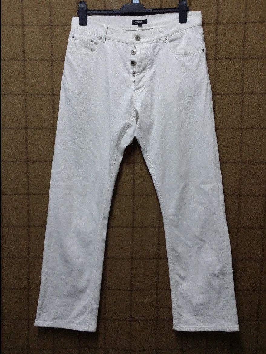 Burberry ICONIC🔥BURBERRY BLACK LABEL WHITE JEANS Size US 33 - 1 Thumbnail