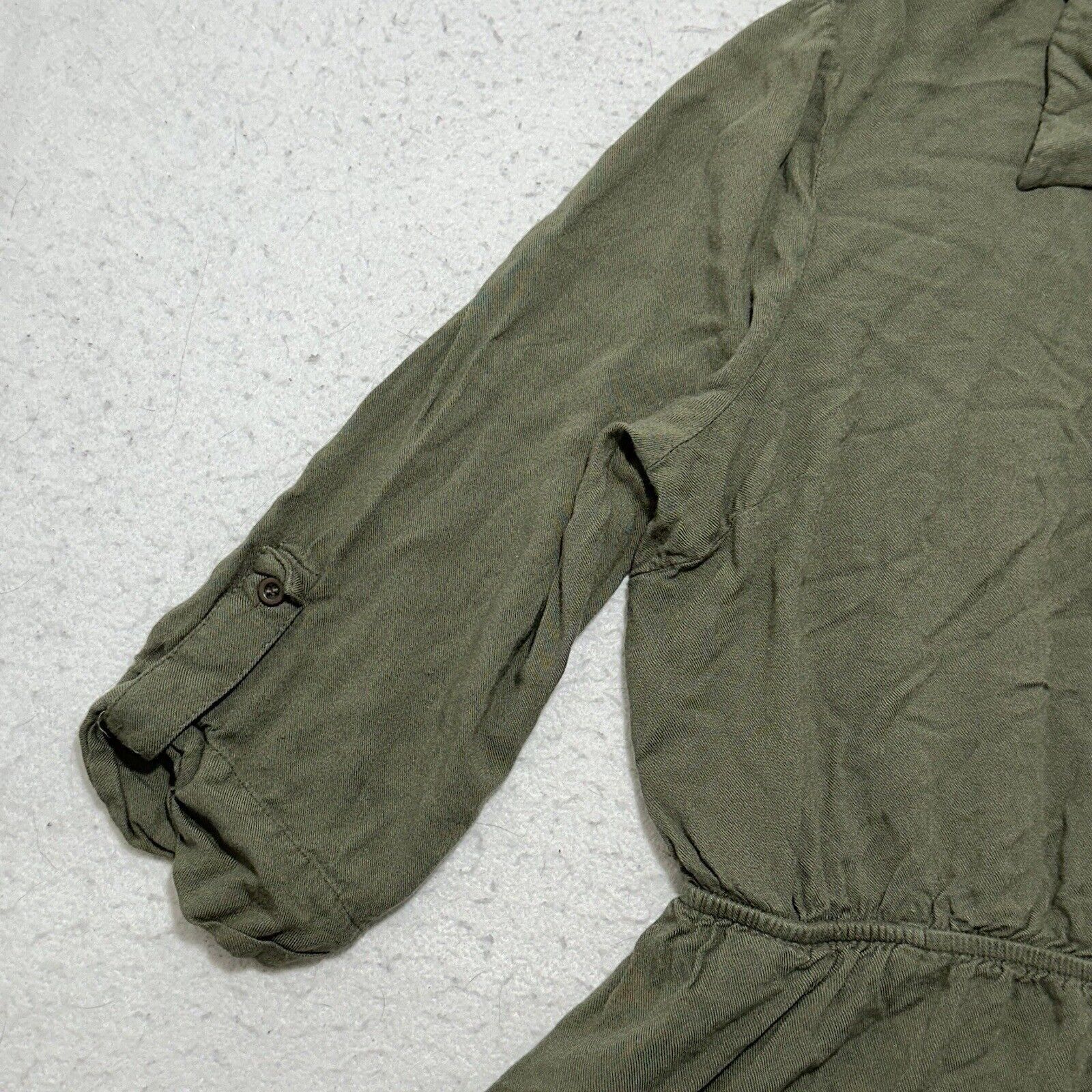Forever 21 Forever 21 Medium Button Up Fit & Flare Dress Olive Green Size M / US 6-8 / IT 42-44 - 7 Thumbnail