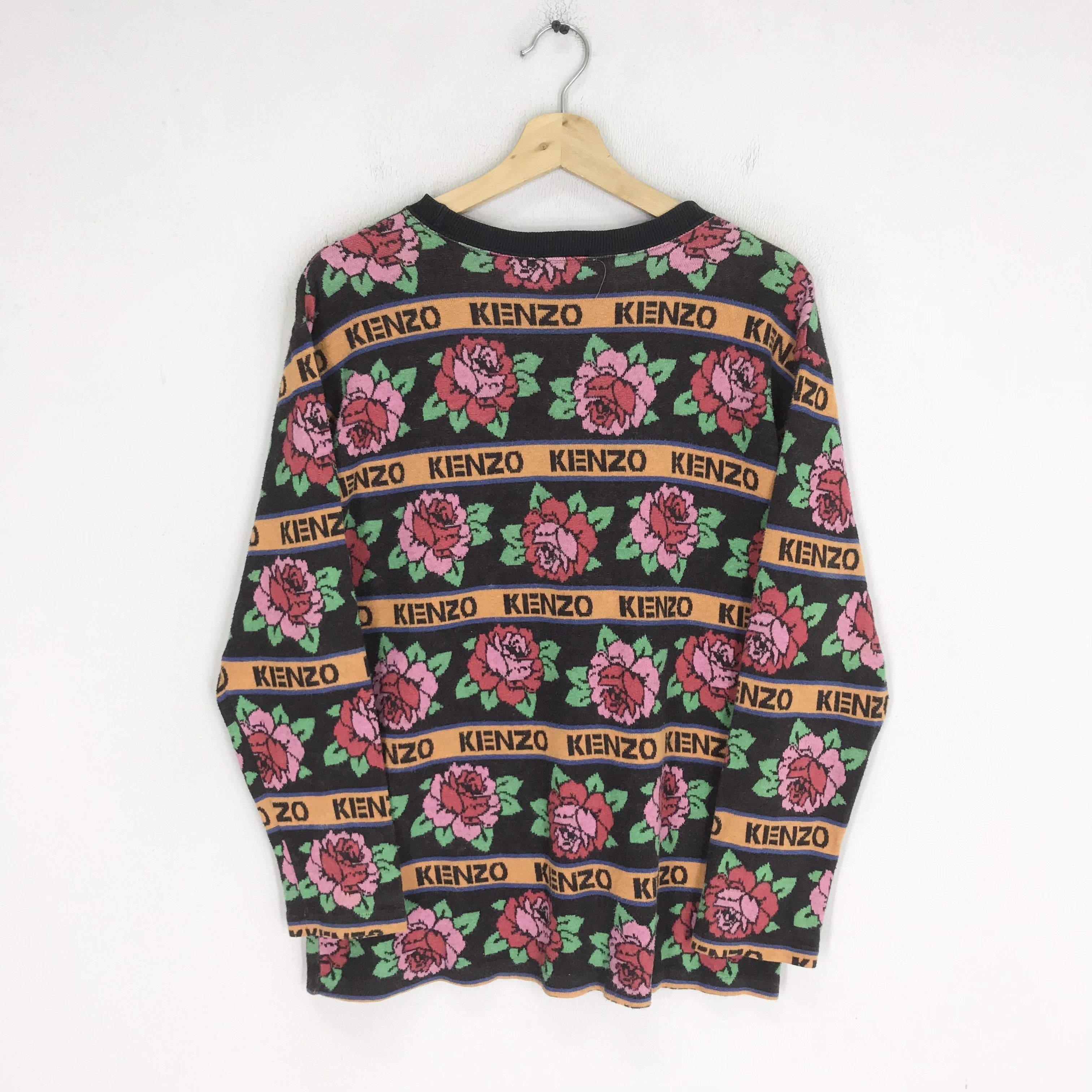 Japanese Brand Vintage Kenzo Jeans Floral Overprinted Sweatshirt Size M / US 6-8 / IT 42-44 - 2 Thumbnail