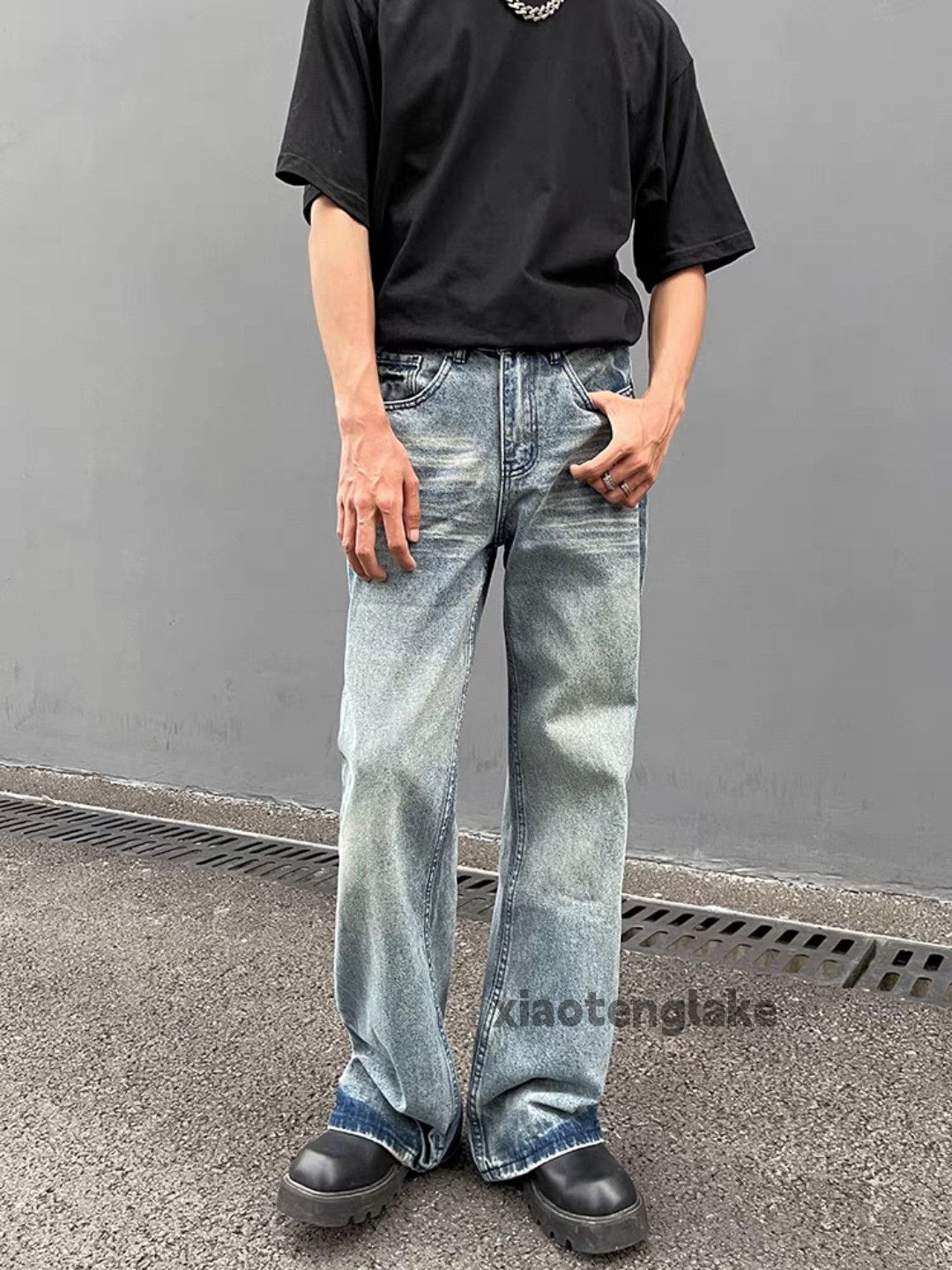 Jean Unisex washed faded cleanfit yuppie y2k punk jeans Size US 32 / EU 48 - 1 Thumbnail