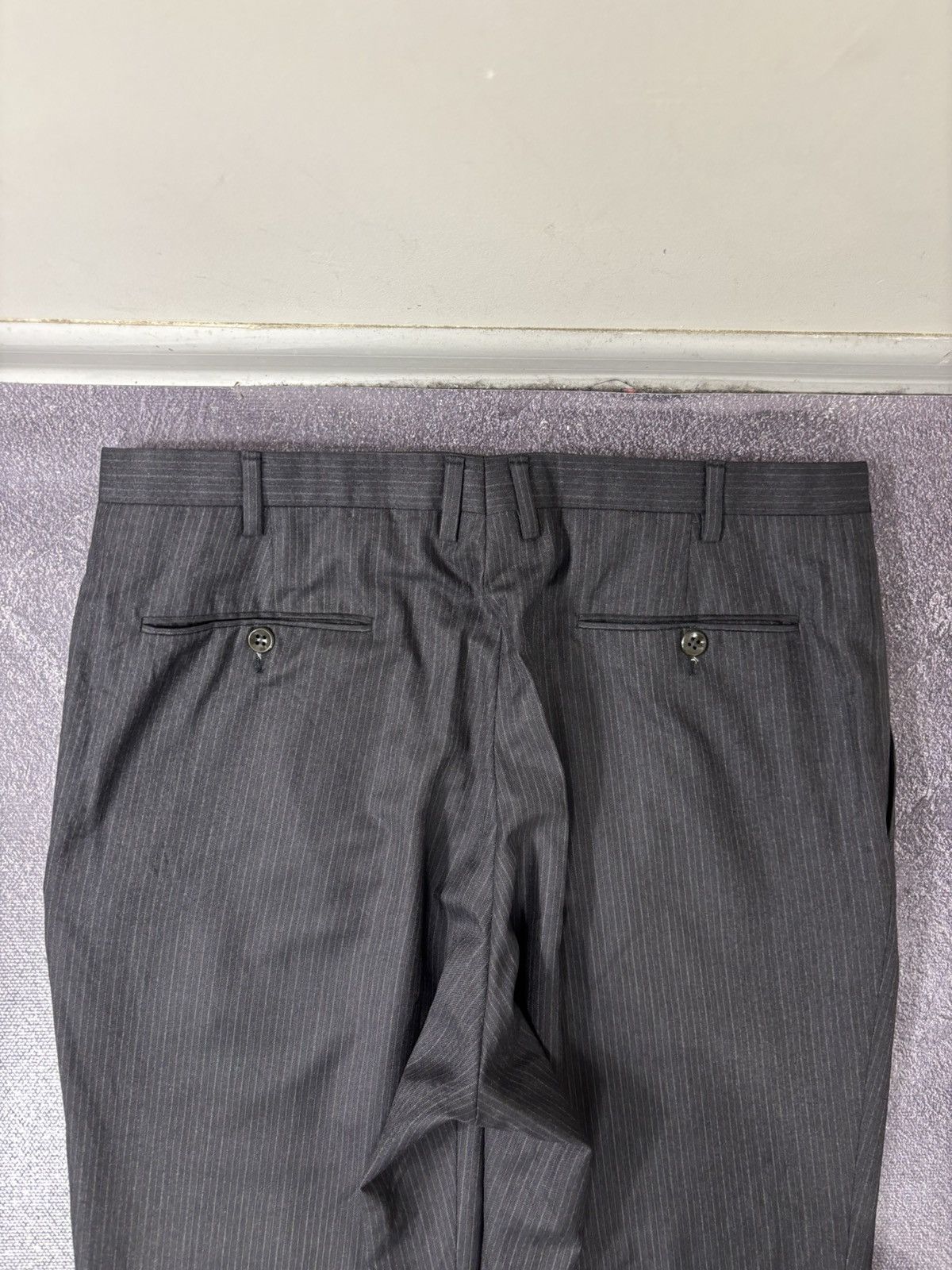 Kiton Kiton Napoli Men’s Pinstripe Gray Wool Dress Pants Trousers Size US 42 / EU 58 - 15 Thumbnail