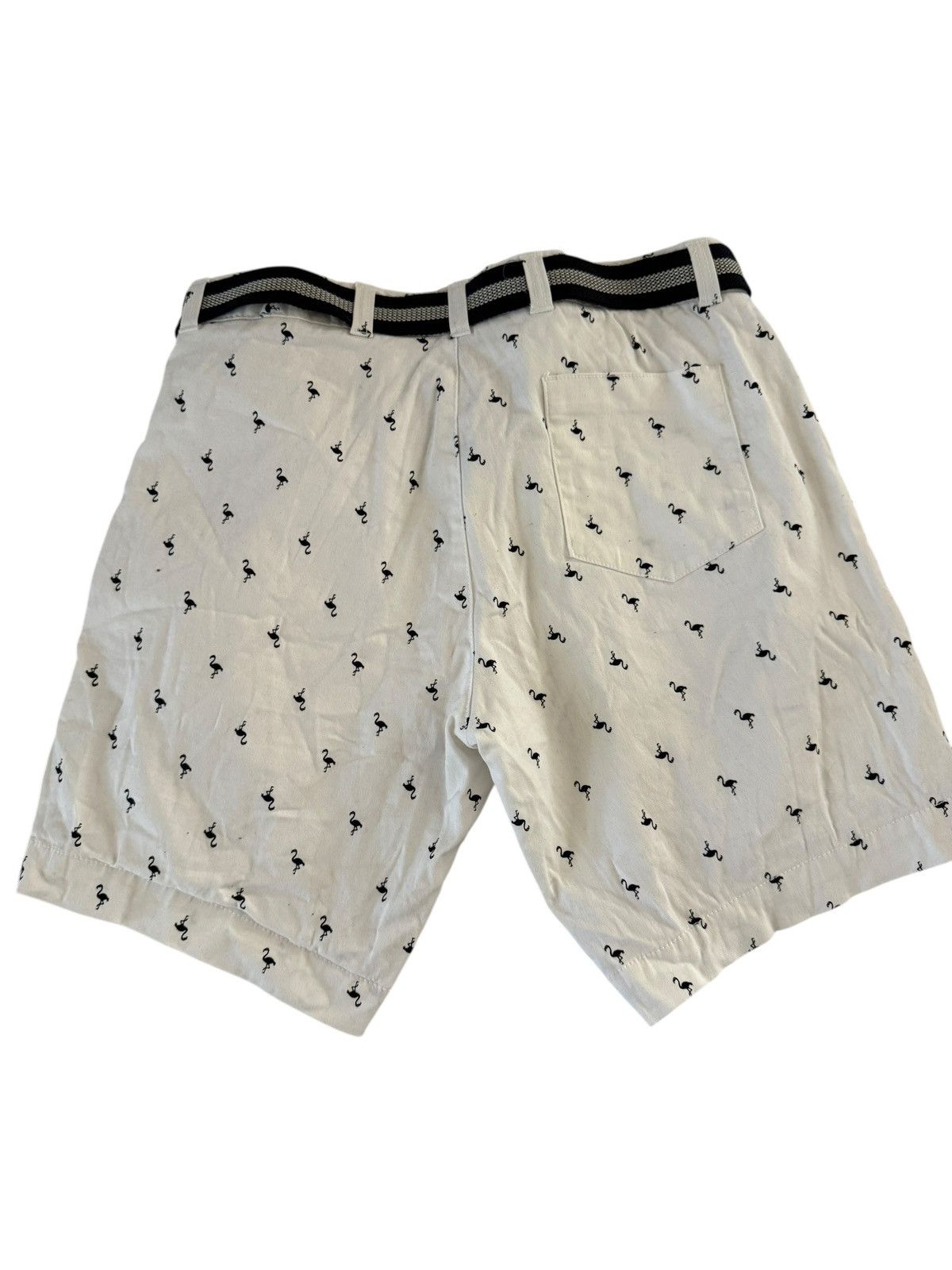 The Unbranded Brand Essex white pattern shorts with belt Mennes 34 Size US 34 / EU 50 - 2 Thumbnail