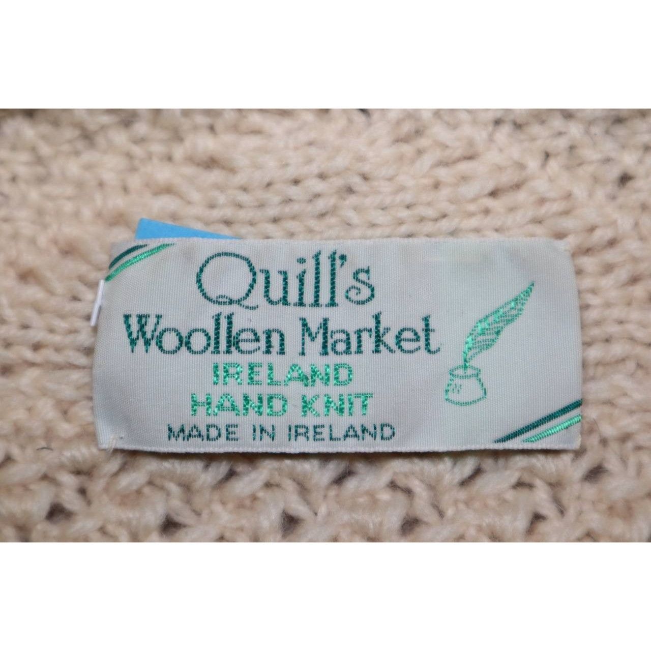 Vintage Quill’s Woolen Market Ireland Hand Knitted Pure Wool Cream Size US L / EU 52-54 / 3 - 3 Thumbnail