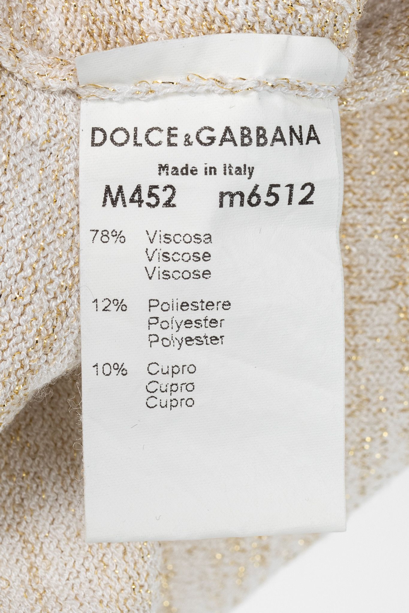 Dolce & Gabbana Dolce & Gabbana Gold-Lurex Short-Sleeve Turtleneck Sweater Size S / US 4 / IT 40 - 7 Thumbnail