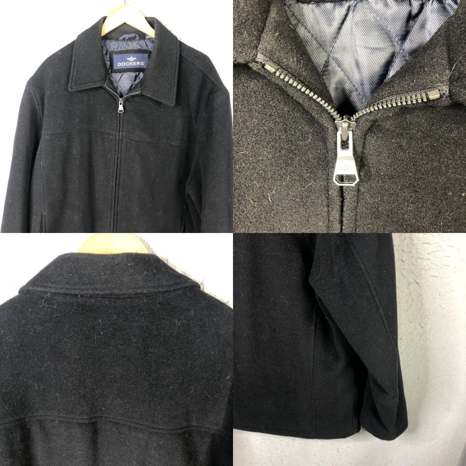 Dockers Dockers Coat Mens XL Black Wool Blend Full Zip Insulated Lined Pockets Preppy Size US XL / EU 56 / 4 - 9 Thumbnail