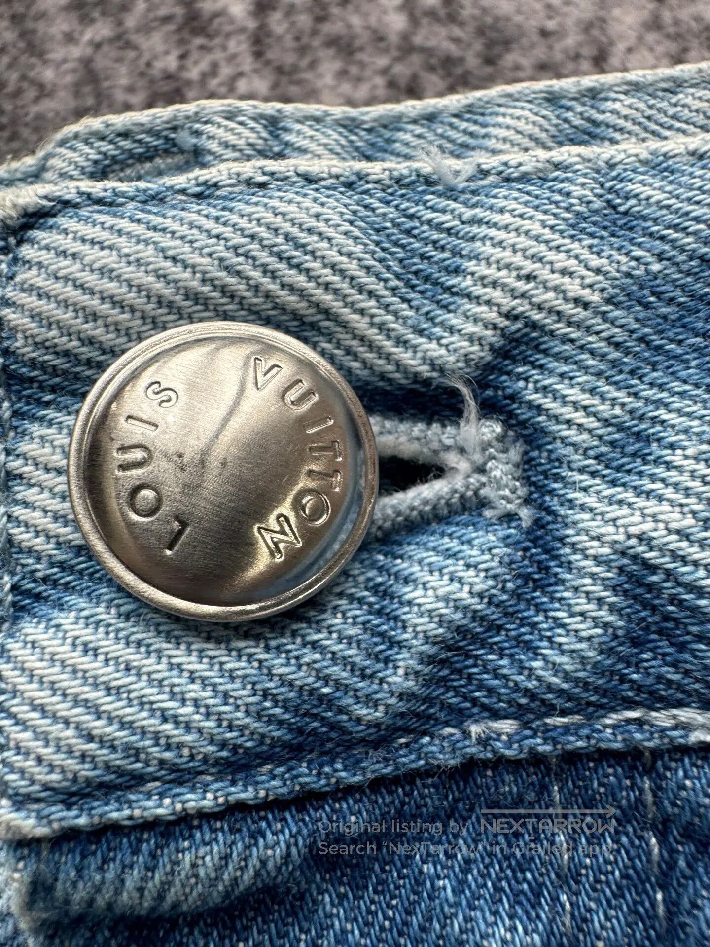 Louis Vuitton Louis Vuitton Blue distressed logo denim long pants| Size US 32 / EU 48 - 6 Thumbnail