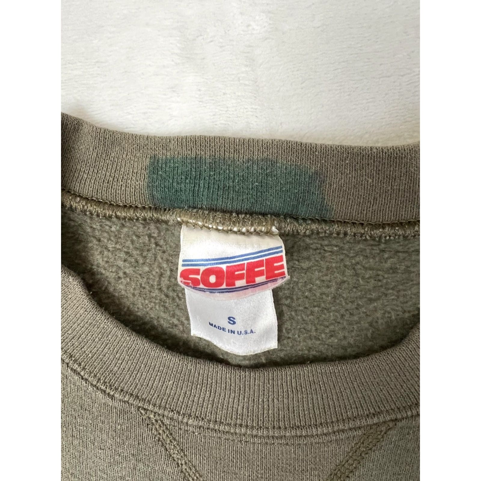 Soffe VINTAGE USMC Sweatshirt Mens Small Green Crewneck Fleece Made USA Military Size US S / EU 44-46 / 1 - 3 Thumbnail