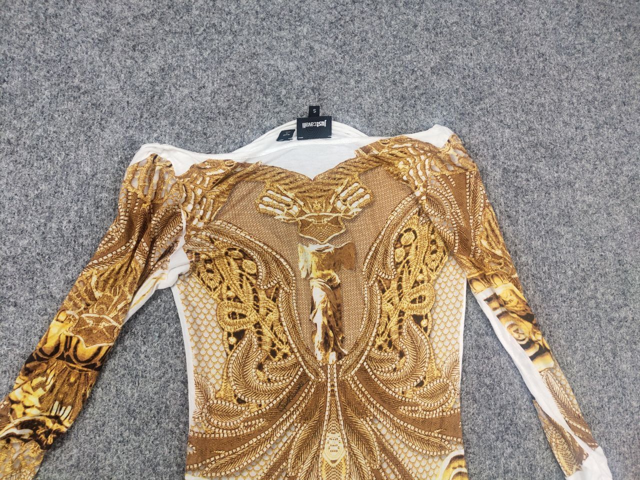 Just Cavalli Just Cavalli Design cocktail midi dress gold pattern sleeves Size S / US 4 / IT 40 - 13 Thumbnail