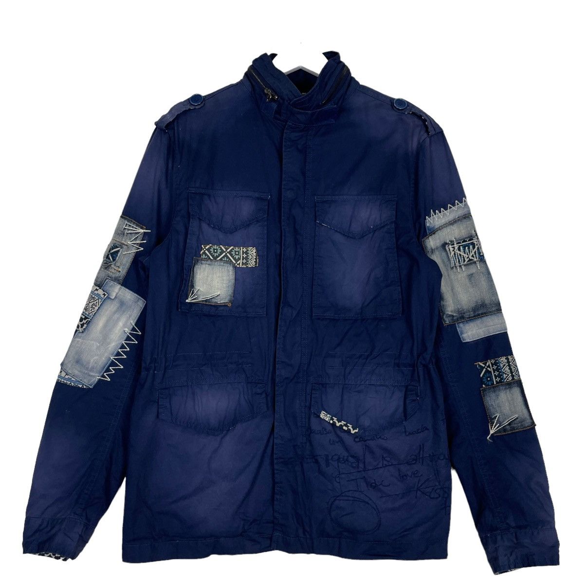 45rpm × Desigual 💥DESIGUAL BORO PATCH NAVY FIELD JACKET Size US M / EU 48-50 / 2 - 2 Thumbnail