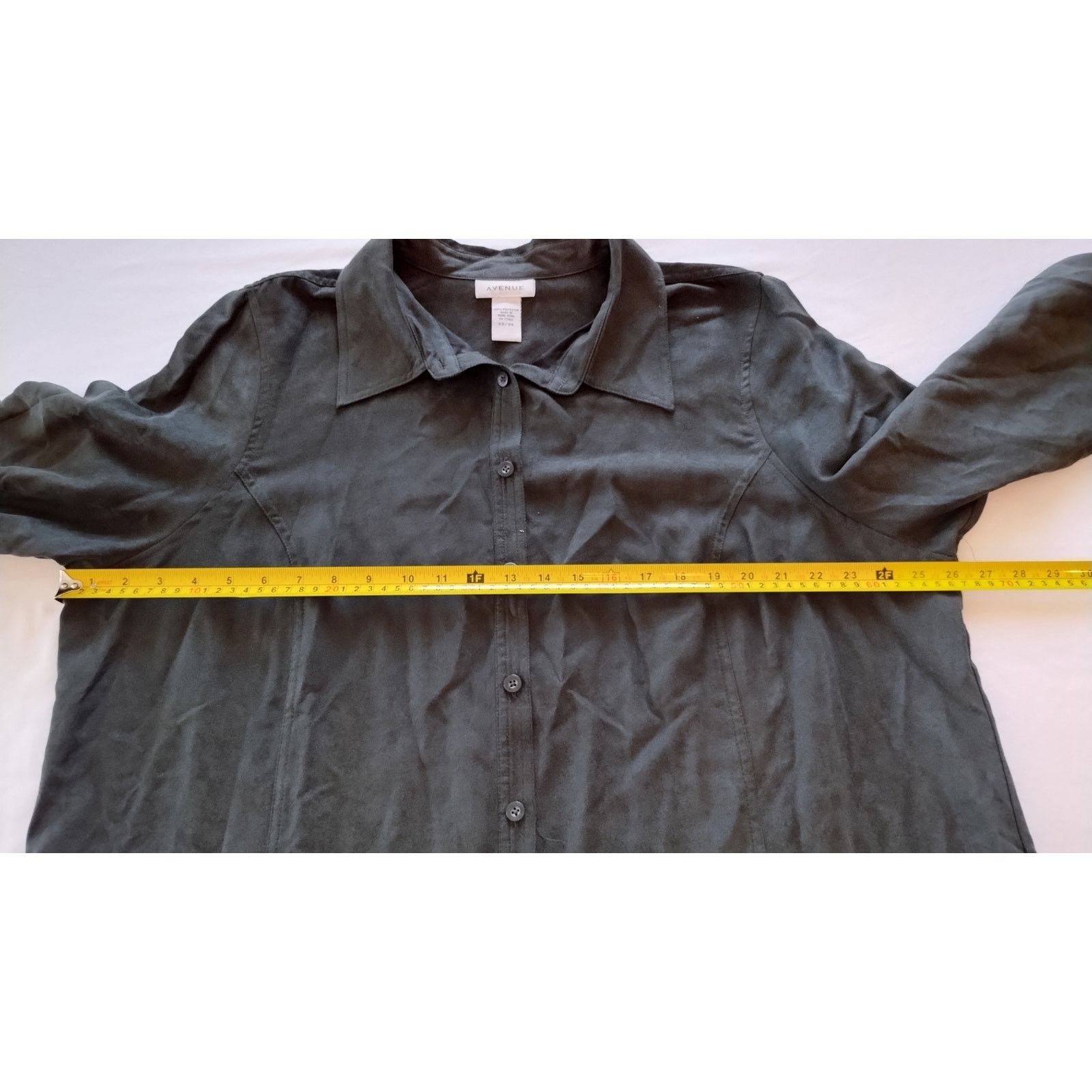 Avenue Avenue Army Olive Green Button Shirt Micro Suede size 22/24 Size 3XL / US 20-22 - 8 Thumbnail