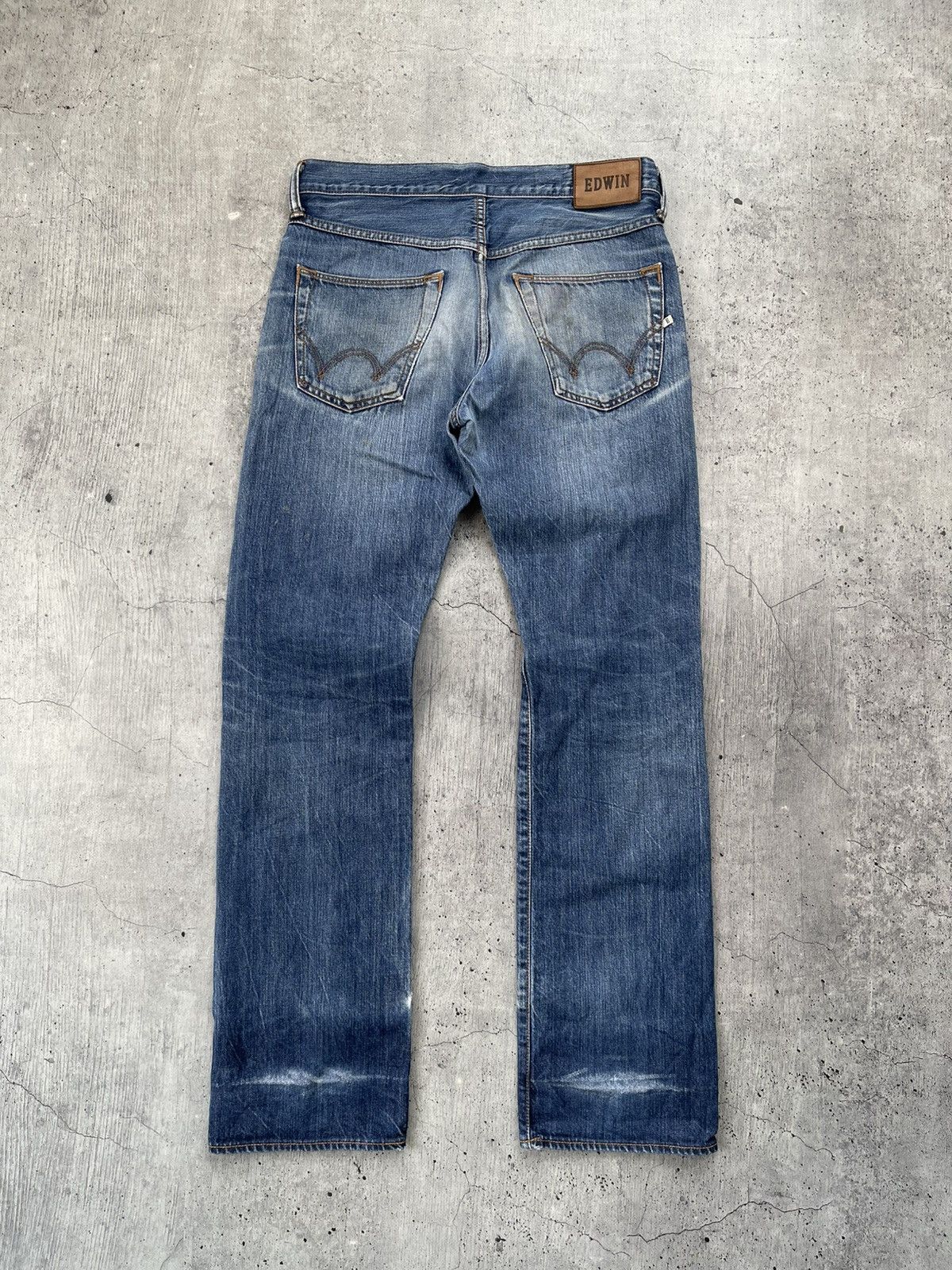 Edwin × Japanese Brand Flare Jeans Edwin Japan Distress Denim Boot Cut 31•34 Size US 31 - 1 Thumbnail