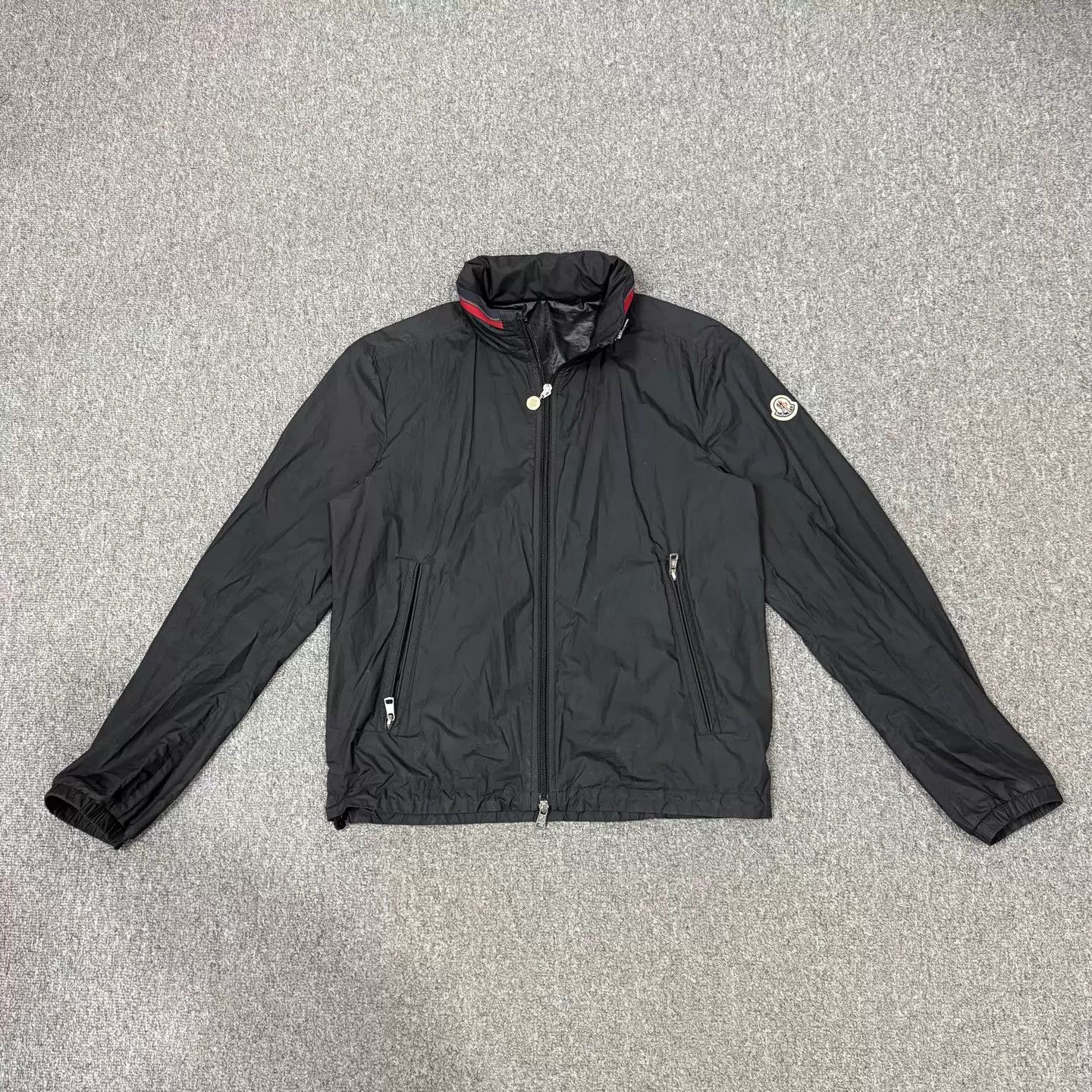 Moncler Moncler black collar stripe nylon jacket size 2 Size US M / EU 48-50 / 2 - 1 Thumbnail