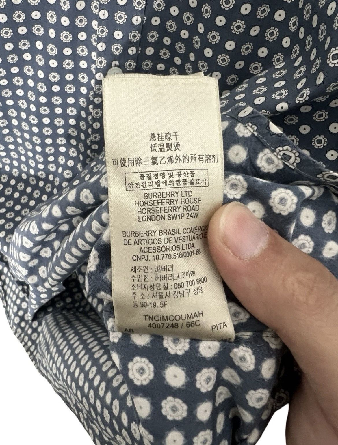 Burberry Burberry London Men's L Short Sleeve Button Up Shirt Blue Size US L / EU 52-54 / 3 - 4 Thumbnail
