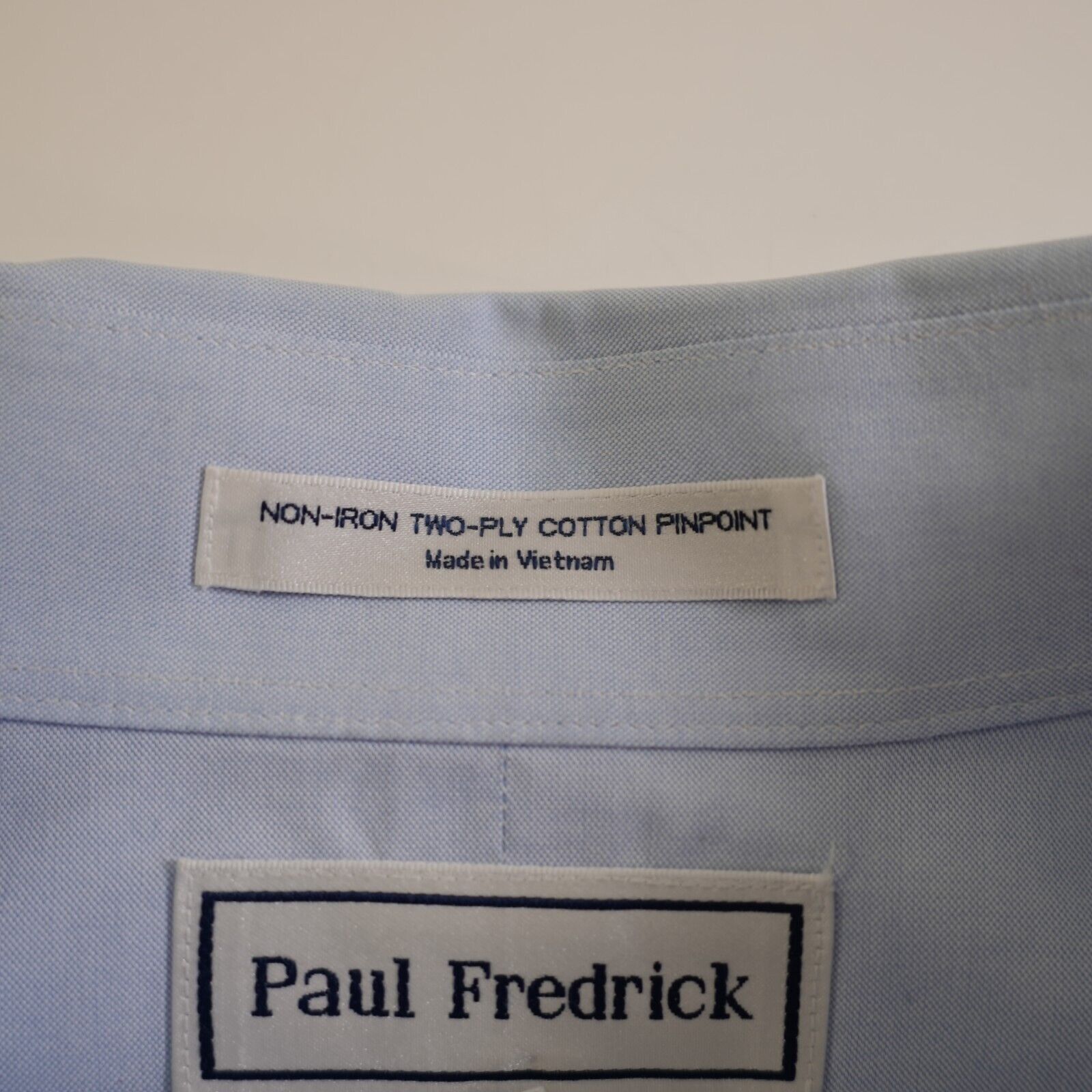 Paul Fredrick DAMAGED Paul Fredrick Blue Non Iron 17 / 37 Button Down Two Size US XL / EU 56 / 4 - 11 Thumbnail