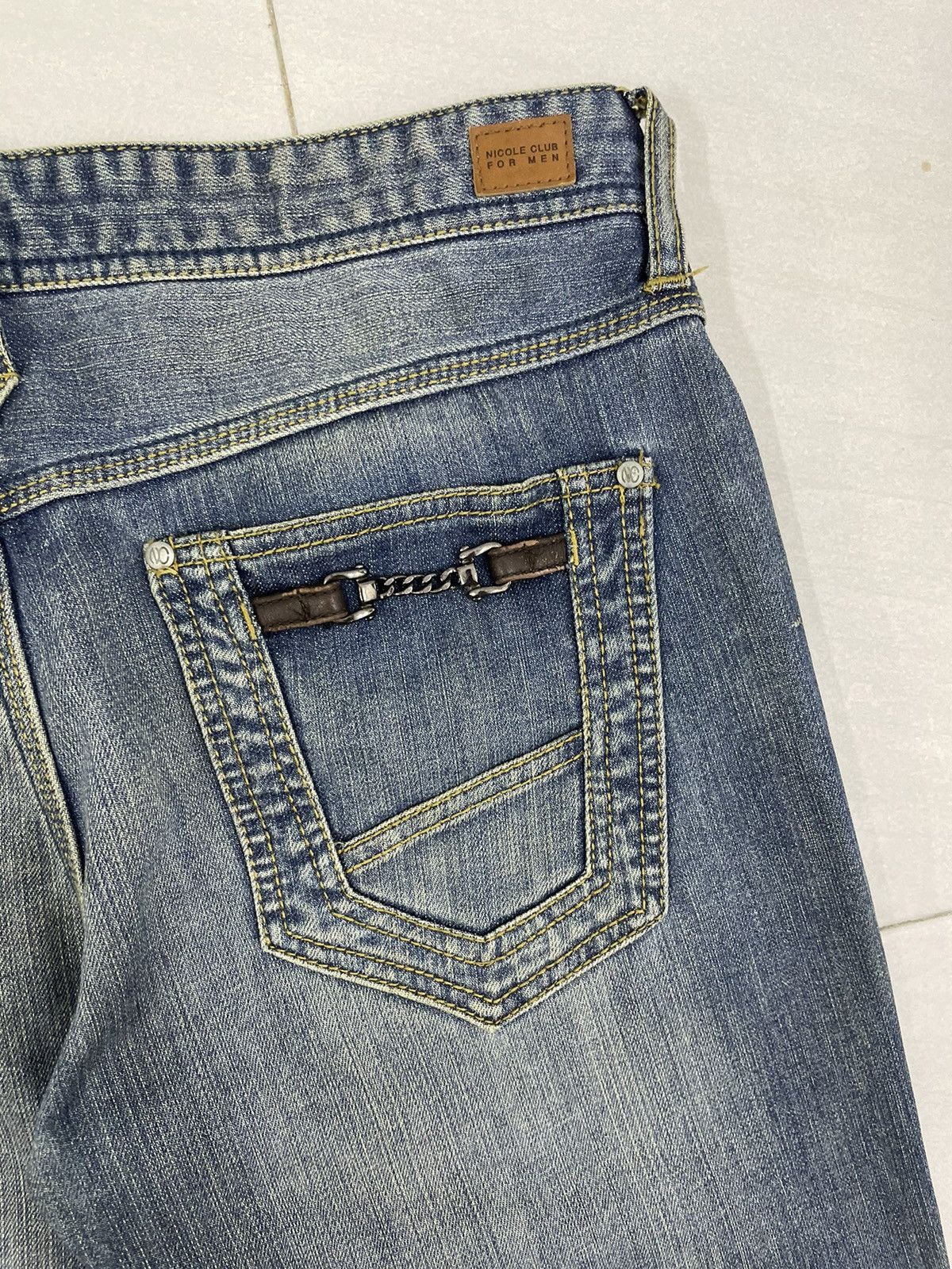 Hysteric Glamour Nicole Club For Men Japan Leather Pocket Flare Jeans Size US 34 / EU 50 - 9 Thumbnail
