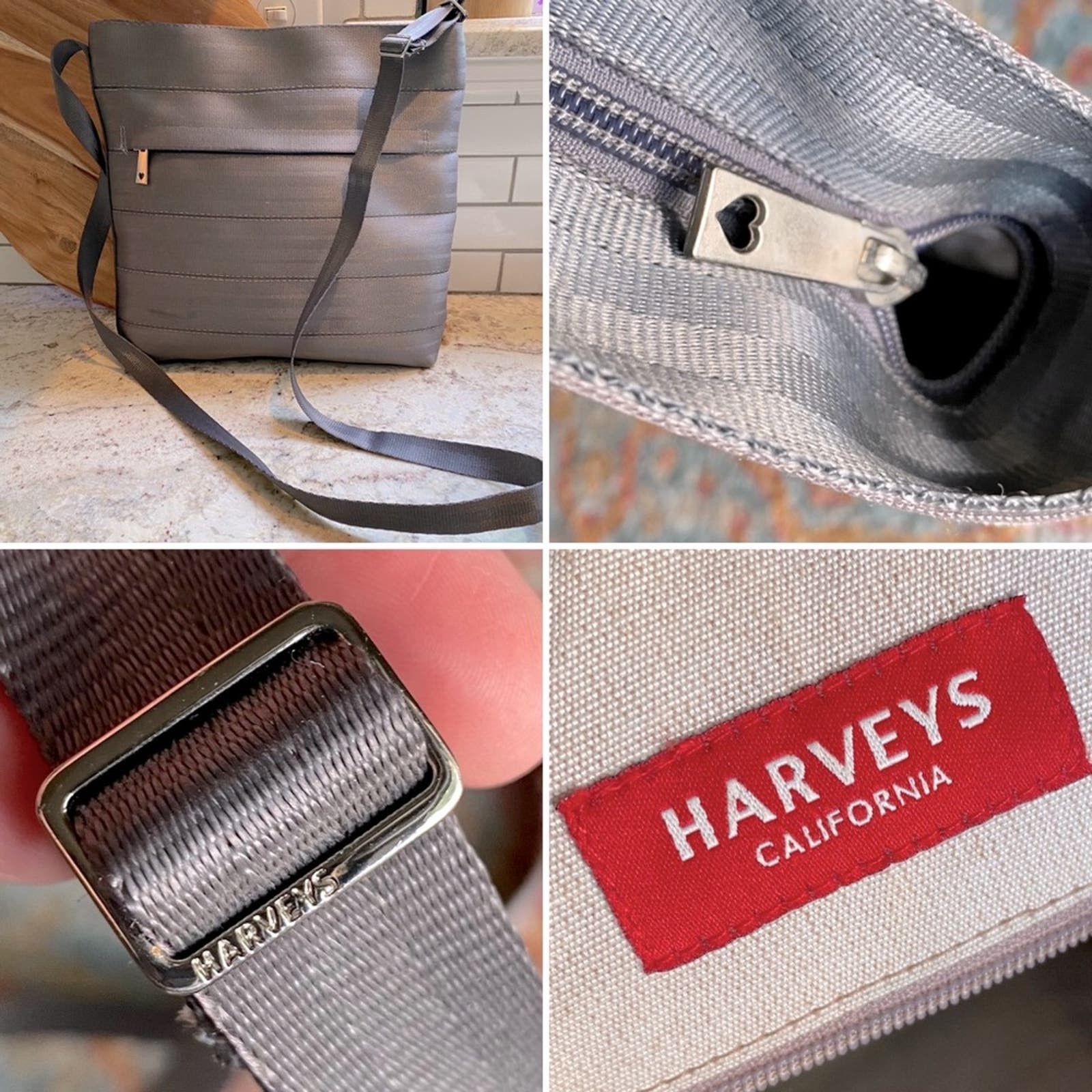 image of Harveys Streamline Seatbelt Bag Crossbody Mercedes-Benz Gray in Grey, Women's