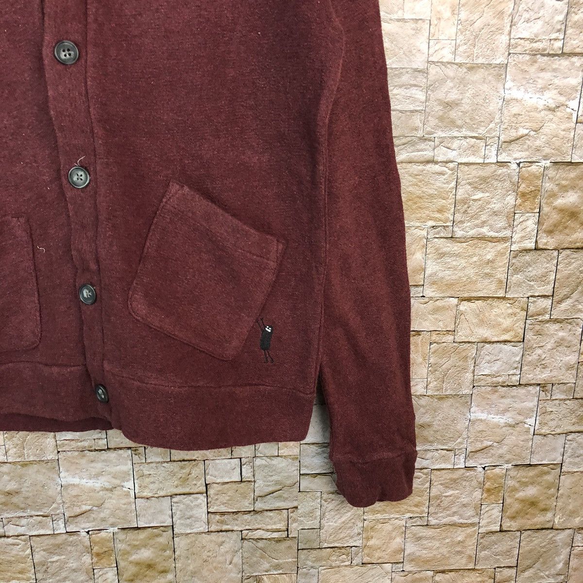 Japanese Brand Graniph Maroon Cardigan Knitwear #A1204 Size US S / EU 44-46 / 1 - 8 Thumbnail