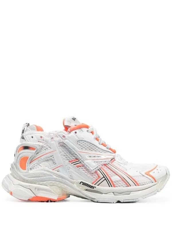 Balenciaga o1in1g0624 Runner Sneakers in Orange/White Size US 10 / EU 43 - 1 Thumbnail