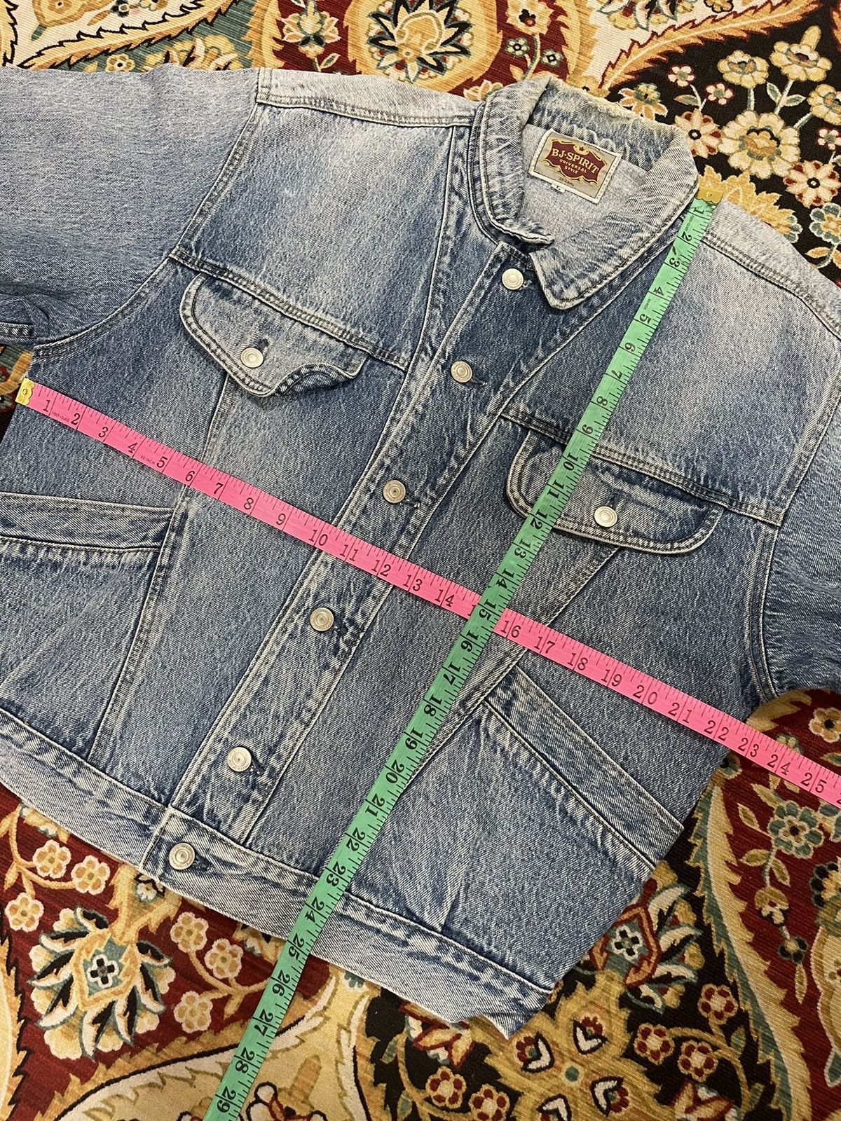 Vintage Bj Spirit Trucker Distressed Denim Vintage Jacket Size US M / EU 48-50 / 2 - 13 Thumbnail