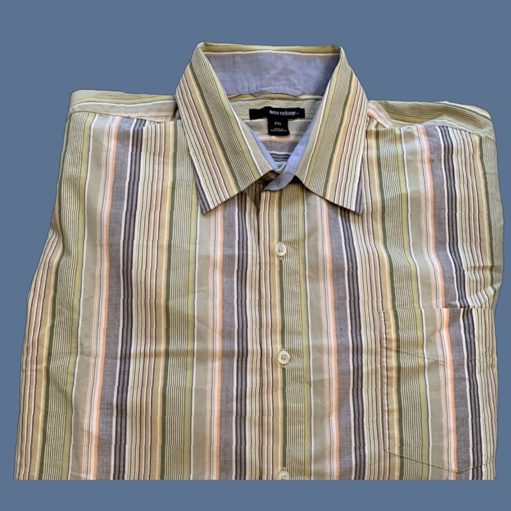 Etro Metro Exchange XXL Green Stripe Button Down Men's Shirt 100% Cotton Size US XXL / EU 58 / 5 - 1 Thumbnail