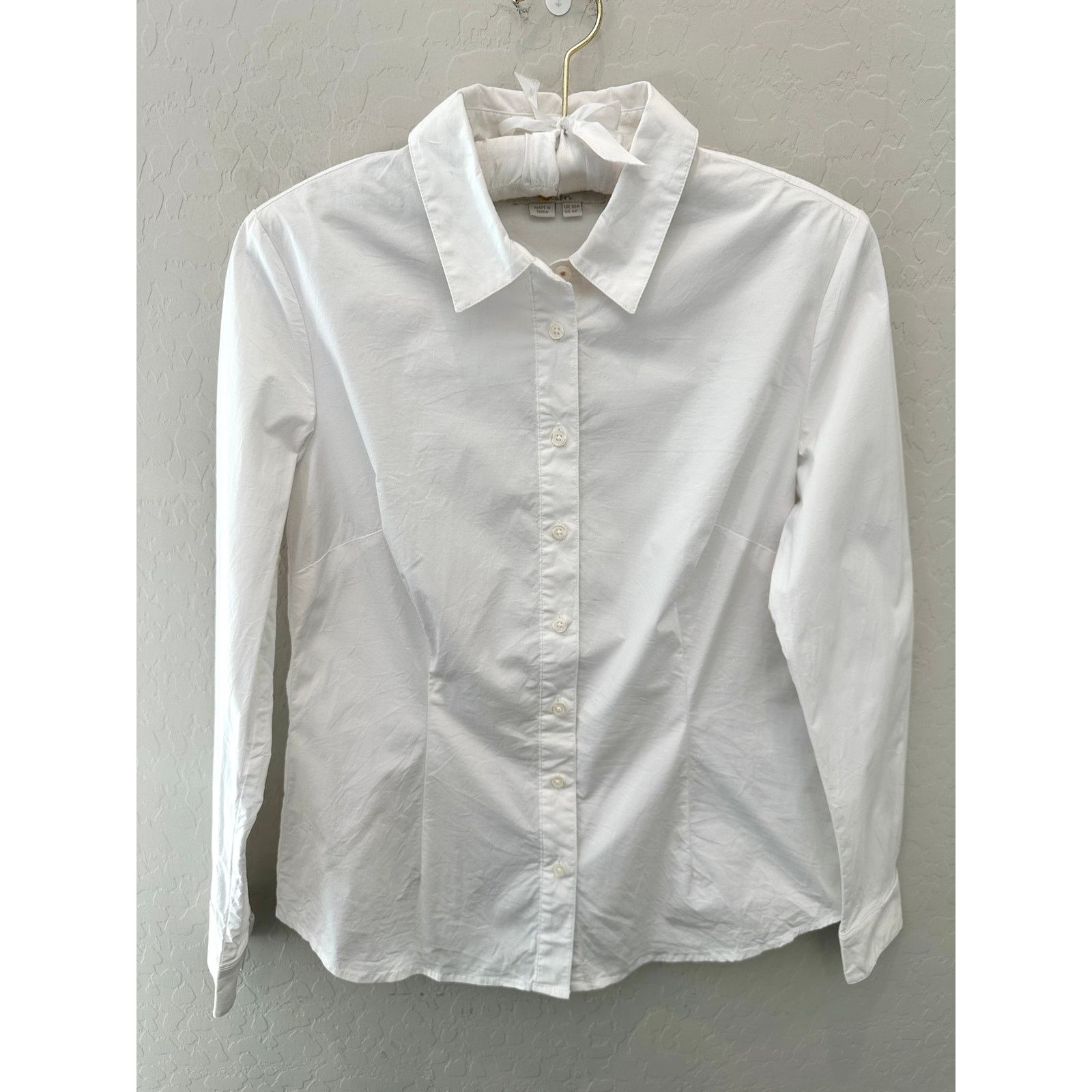 Boden BODEN | Petite White Cotton Blend Classic Button Up Blouse Size M / US 6-8 / IT 42-44 - 1 Thumbnail