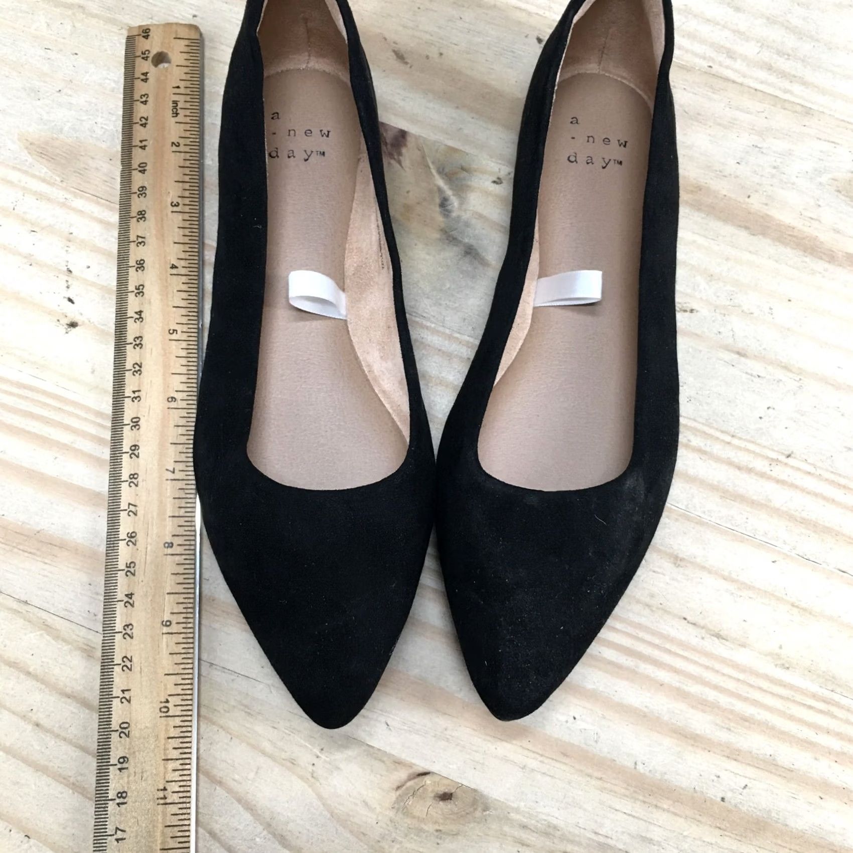 Vintage A New Day Ballet Flats Womens 6 Black Slip On Pointed Toe Suede Casual Flat Shoes Size US 6 / IT 36 - 7 Thumbnail