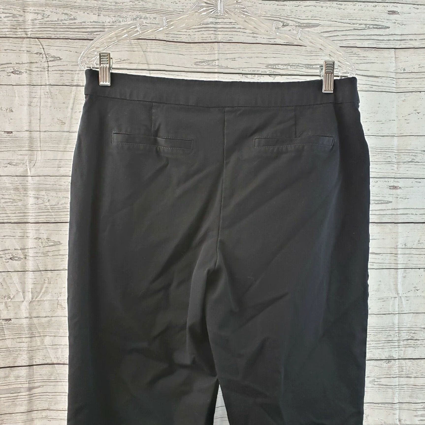 Isaac Mizrahi Isaac Mizrahi Womens Cropped Pants Sz 14 Black Pull On Mid Rise Cotton Blend Pants Size 36" / US 14 / IT 50 - 4 Thumbnail