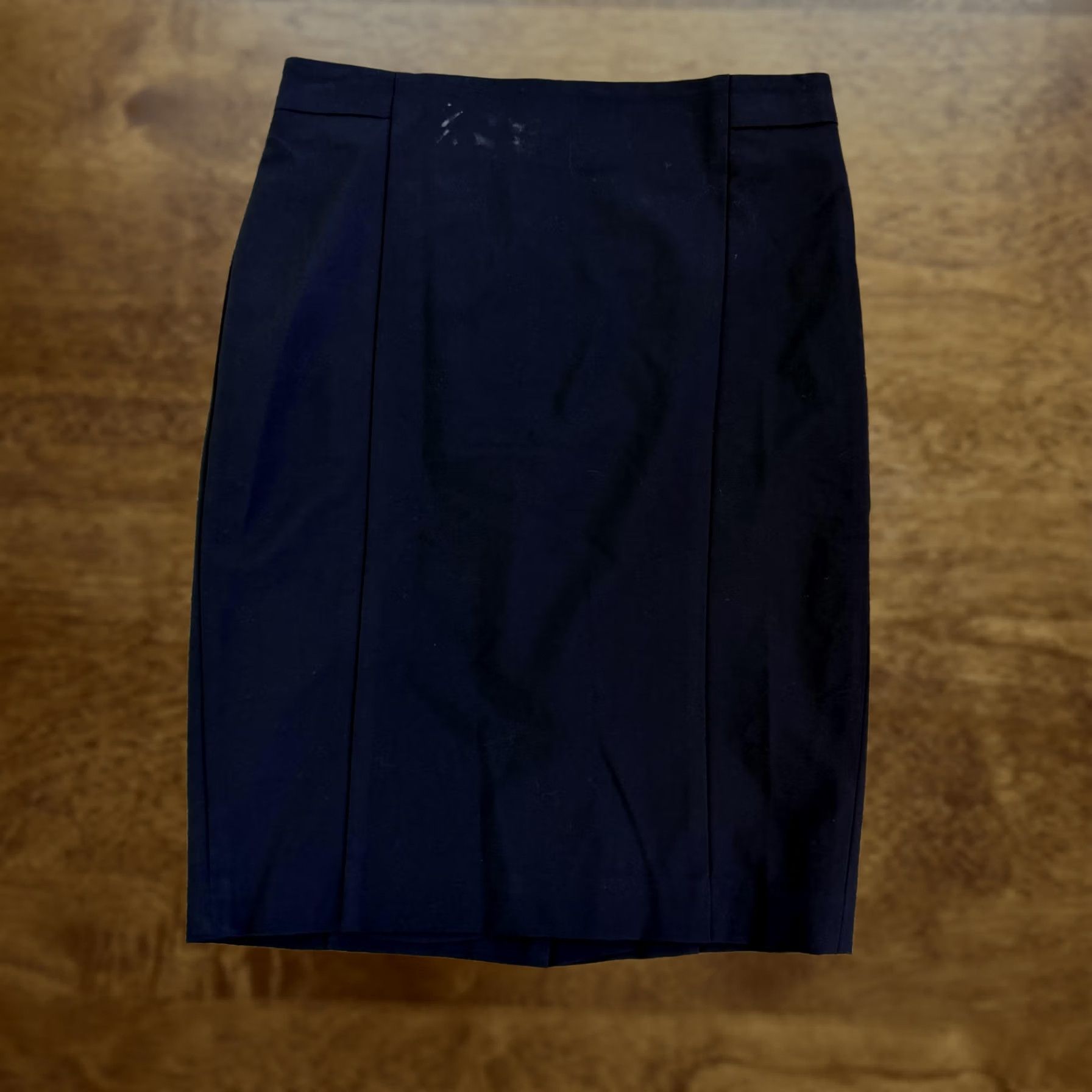 Ann Taylor Ann Taylor Skirt Womens 4P Petite Navy Solid Knee Length Lined Stretch Pencil Workwear Dress Casual Size 27" / US 4 / IT 40 - 1 Thumbnail