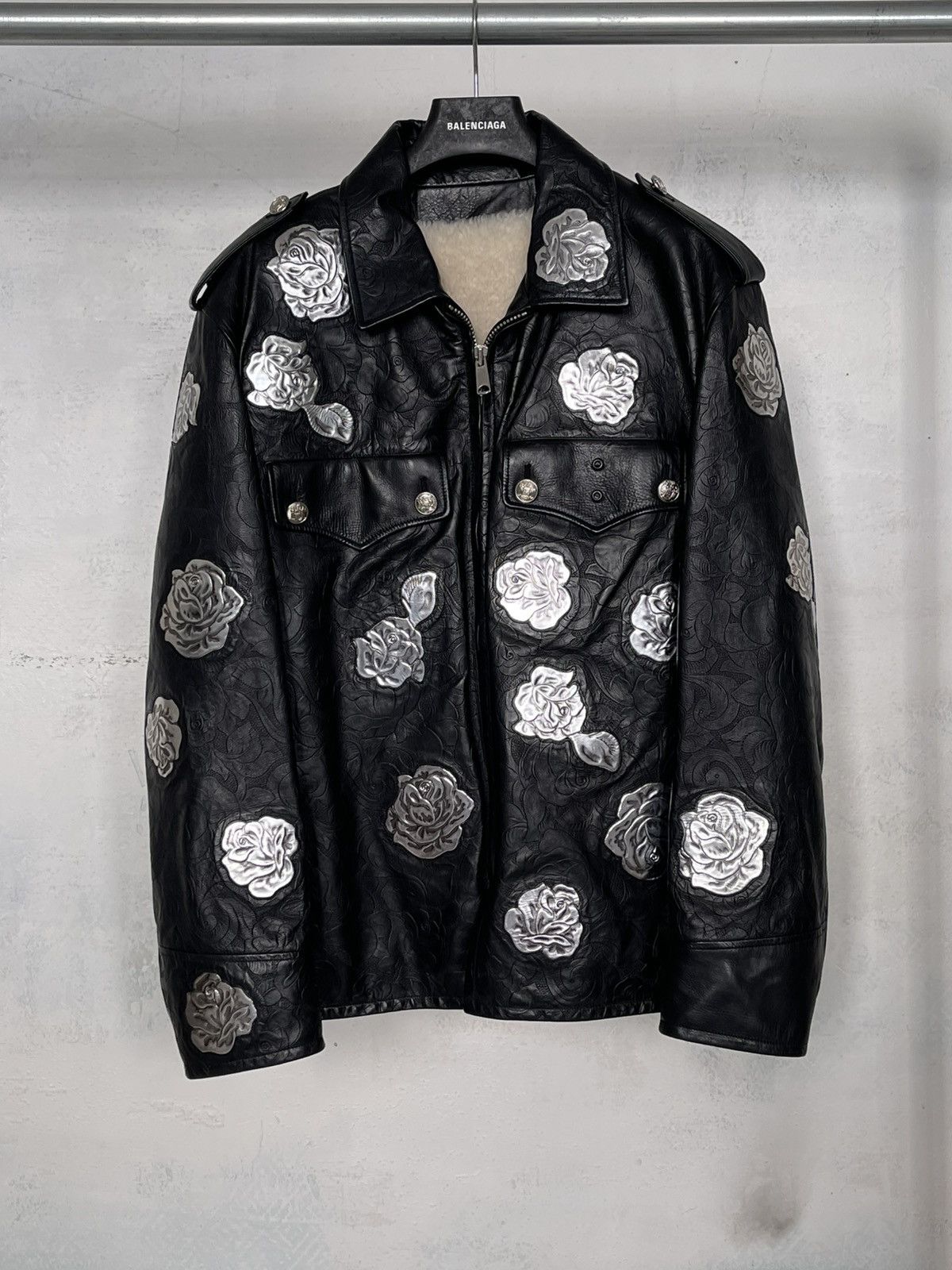 Calvin Klein 205W39NYC Calvin Klein 205w39nyc Metal Appliqué Police Leather Jacket Size US M / EU 48-50 / 2 - 2 Thumbnail