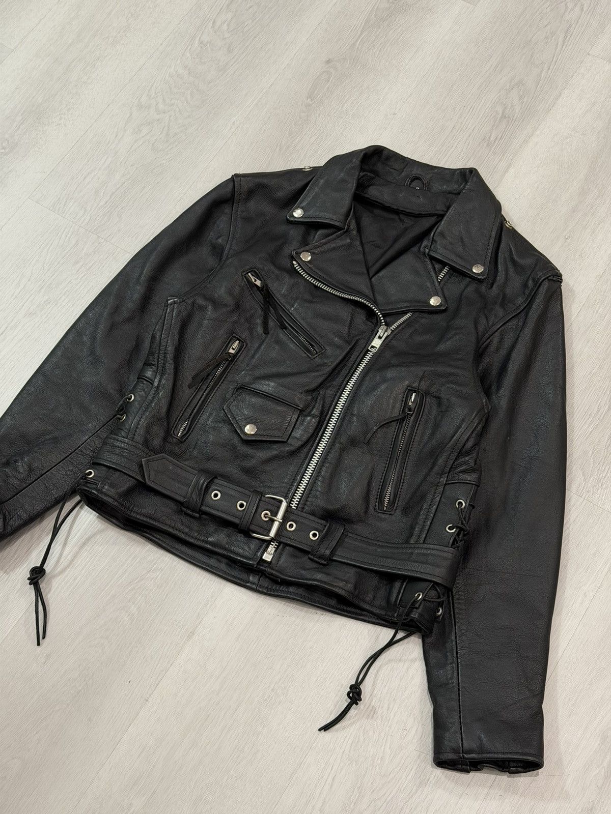 Vintage Vintage Biker Leather Quilted Lined Motorcycle Jacket Size 8 Size M / US 6-8 / IT 42-44 - 2 Thumbnail